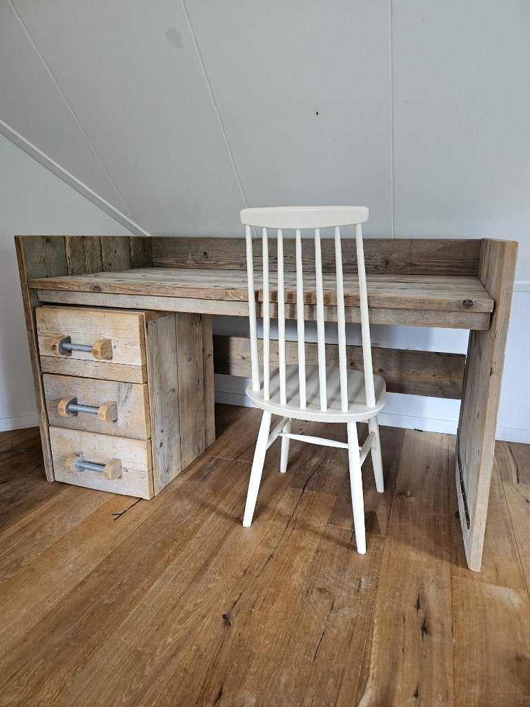 Jorg steigerhout bureau, Ophalen, Gebruikt, 150 cm, Hout