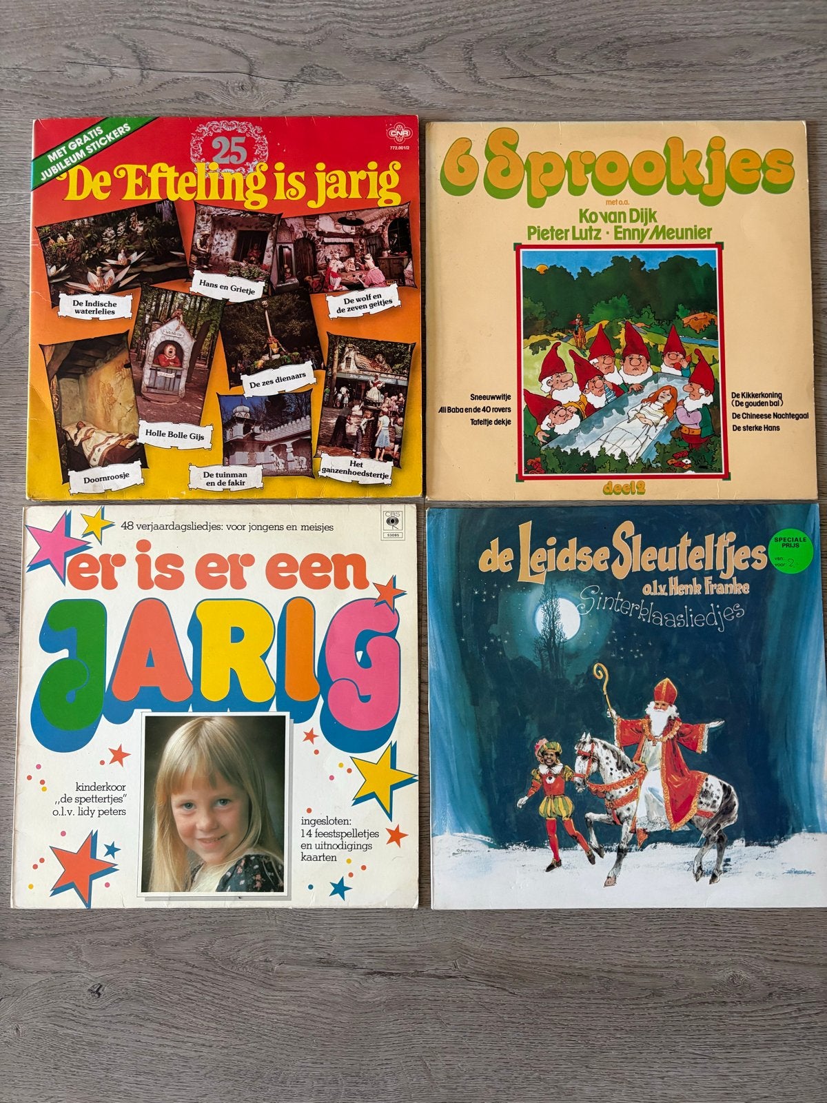 4x Vintage Kinderplaten: Efteling, Sprookjes, Jarig, Sinterk, Ophalen of Verzenden, Gebruikt, Verhaal of Sprookje, Tot 2 jaar
