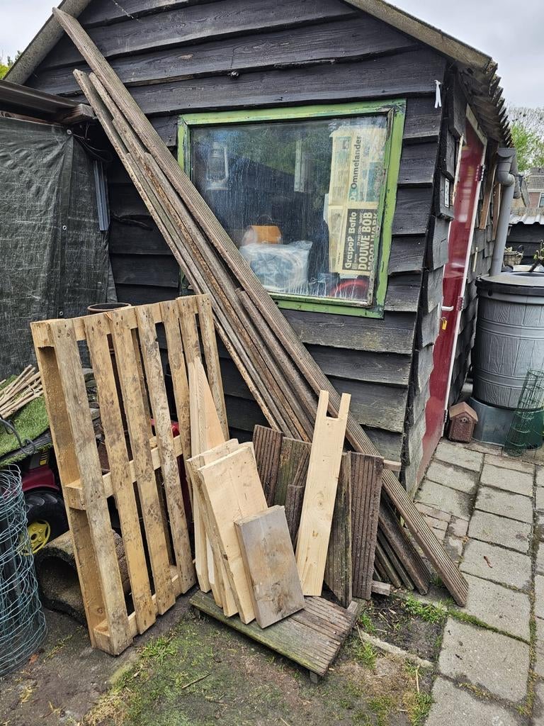 Stookhout, bankirai vlonders, pallet en schoon hout, Tuin en Terras, Ophalen, Overige houtsoorten