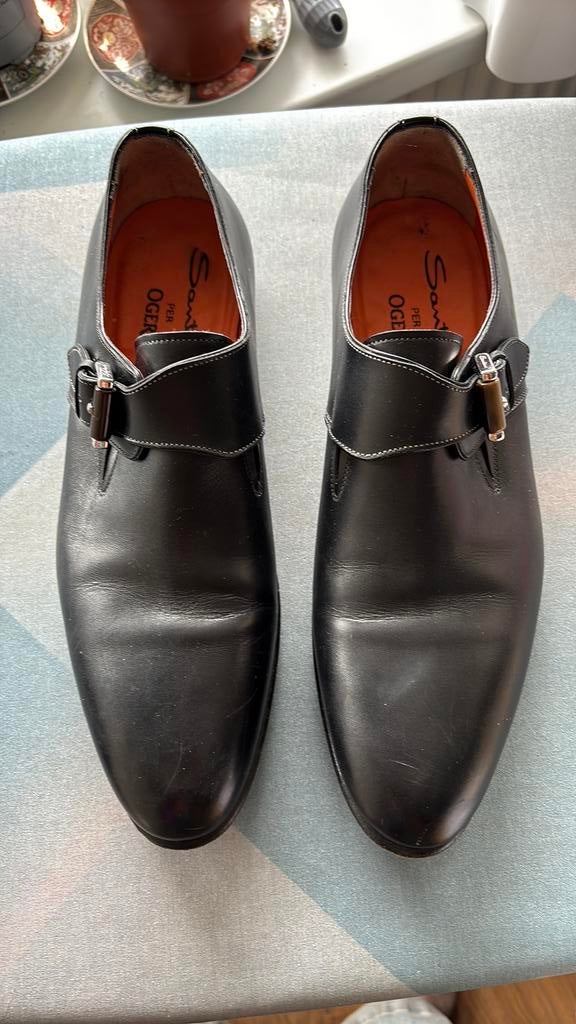 Santoni schoenen, Zwart, Ophalen of Verzenden, Gespschoenen, Zo goed als nieuw