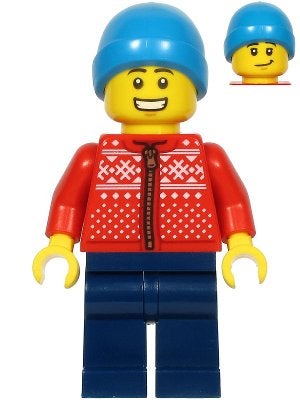 LEGO Holiday & Event hol217 Man, Red Winter Jacket, Dark Blu, Overige thema's, Lego, Nieuw, Ophalen of Verzenden