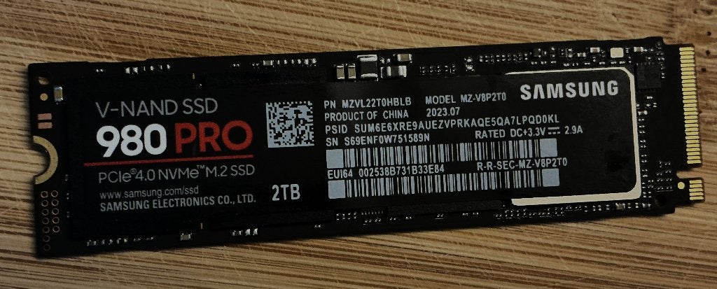 Samsung 990 PRO SSD 2TB M.2, Computers en Software, Harde schijven, Ophalen, Intern, SSD, Zo goed als nieuw