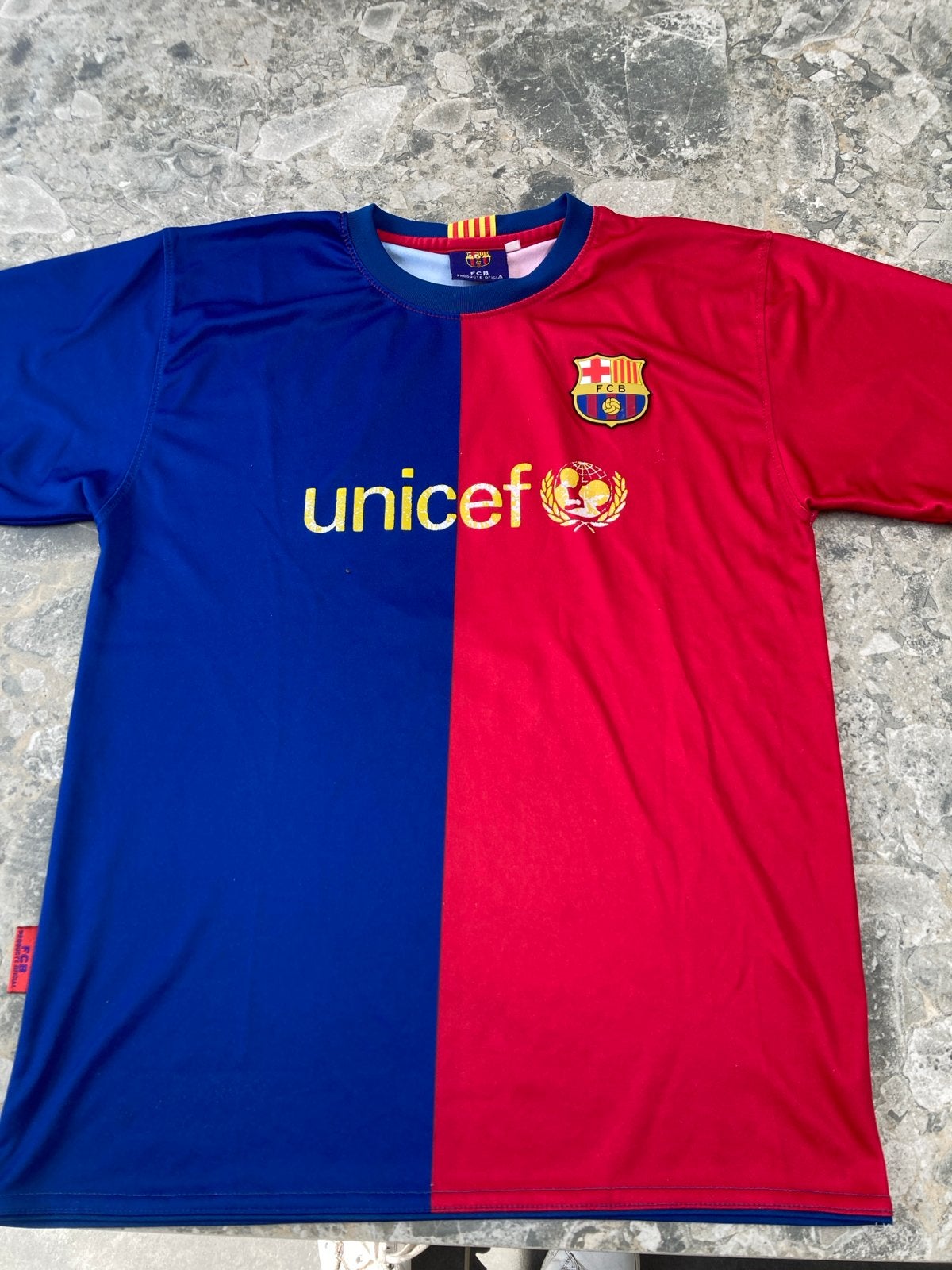 FC Barcelona shirt Maat 152-158, Ophalen of Verzenden, Gebruikt, Jongen of Meisje, Sport- of Zwemkleding