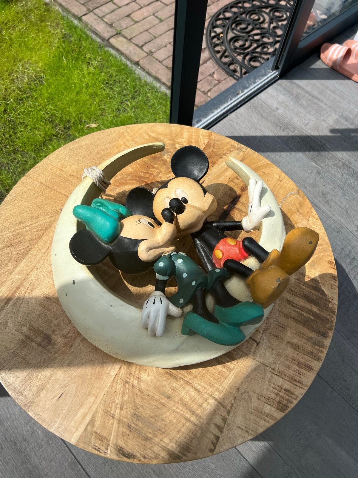Mickey en Minnie Mouse op de maan beeldje, Ophalen, Mickey Mouse, Gebruikt, Beeldje of Figuurtje
