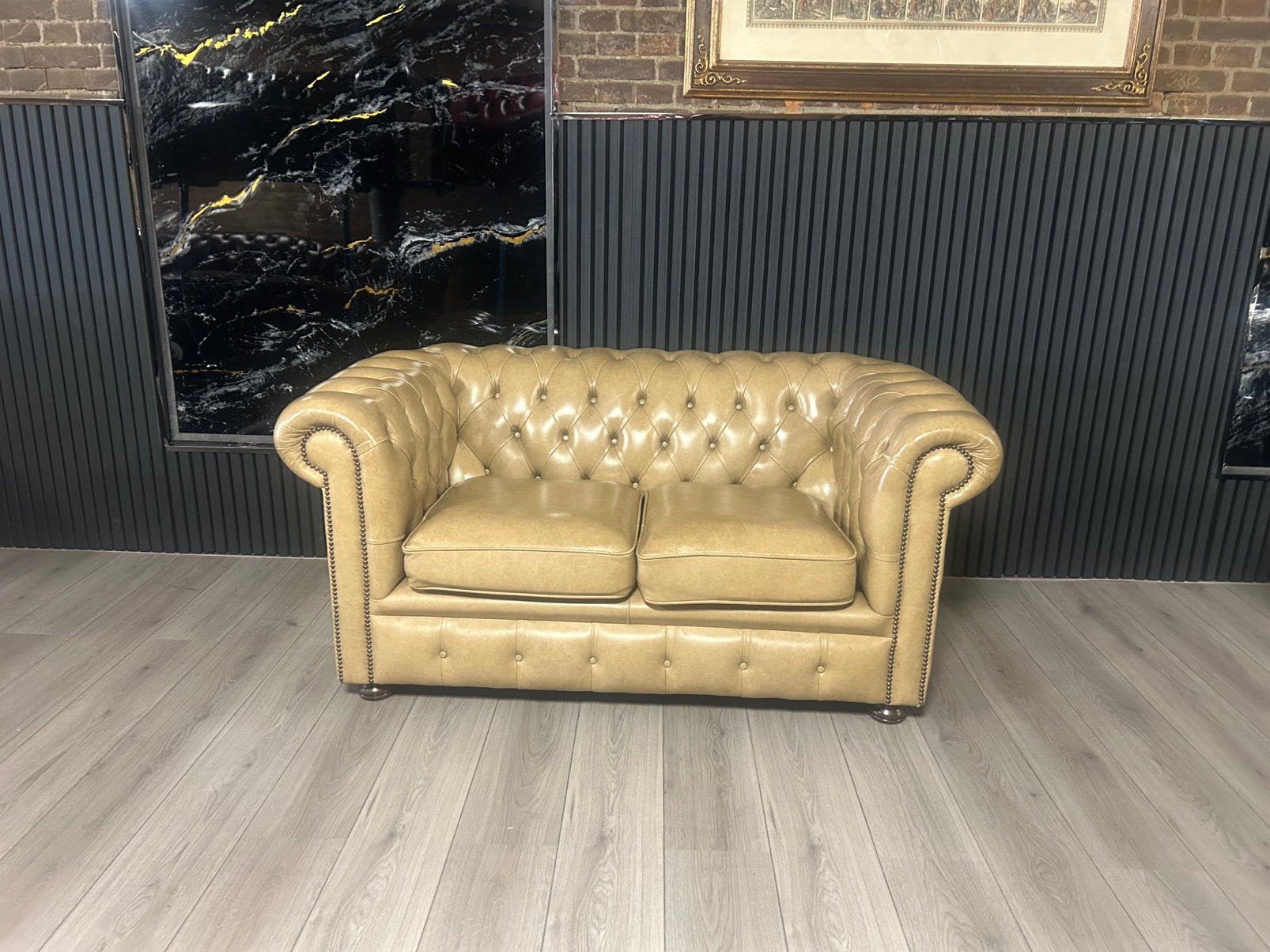 Chesterfield Lederen Springvale 2 Zits Bank !!, Ophalen of Verzenden, 75 tot 100 cm, 200 tot 250 cm