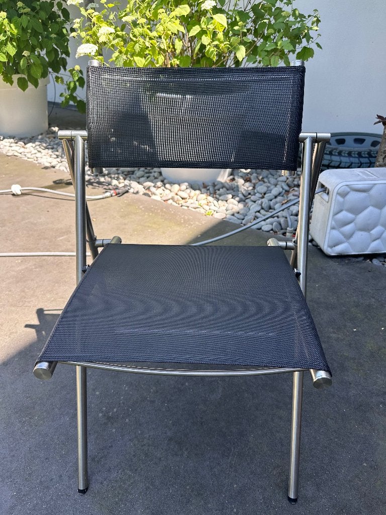 Alexander Rose RVS/textileen tuinstoelen | loungeset 4 + 2, Tuin en Terras, Tuinstoelen, Ophalen, Zo goed als nieuw, Rvs, Verstelbaar