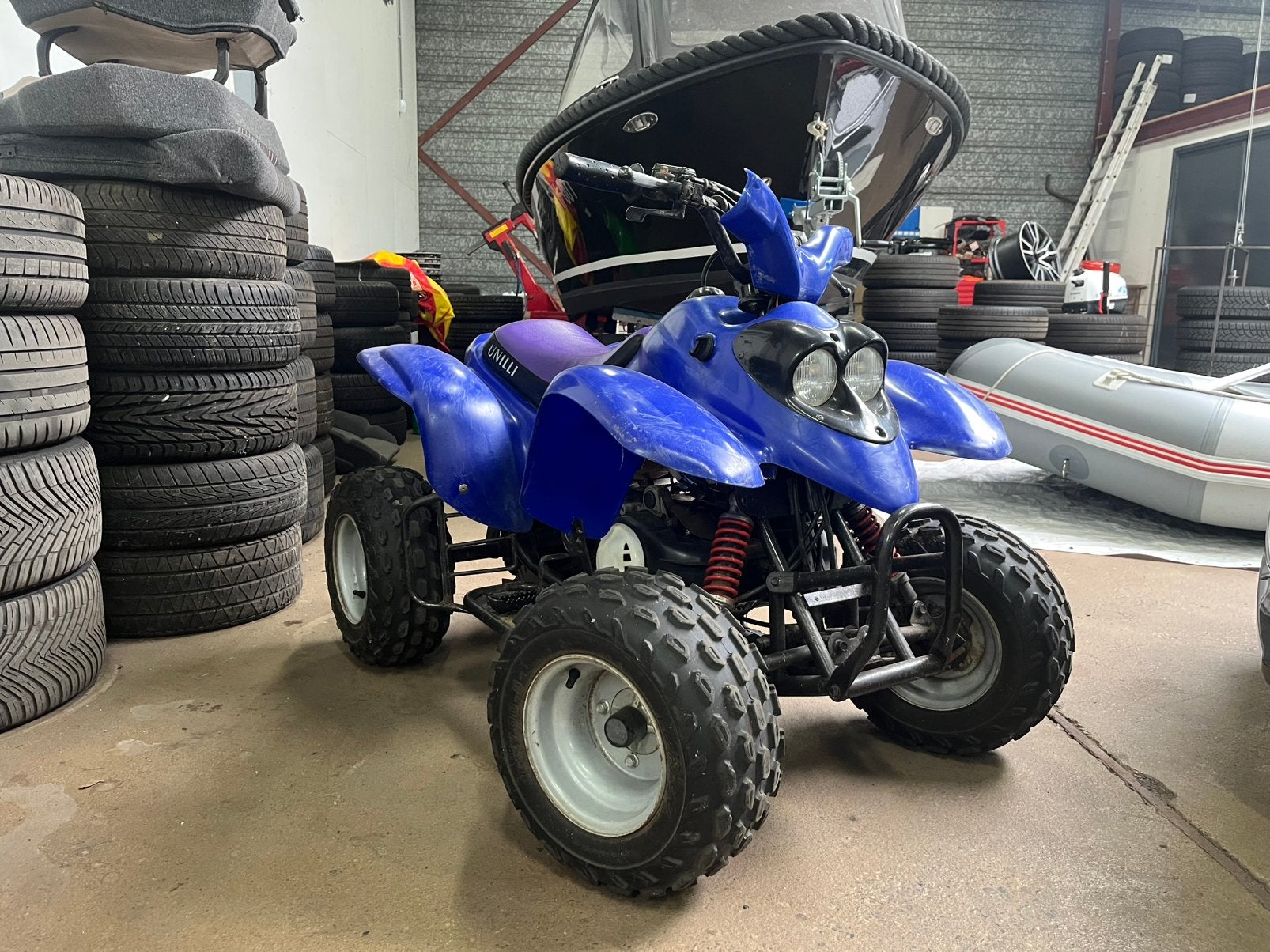 Unili quad 50 cc start moeilijk, Ophalen