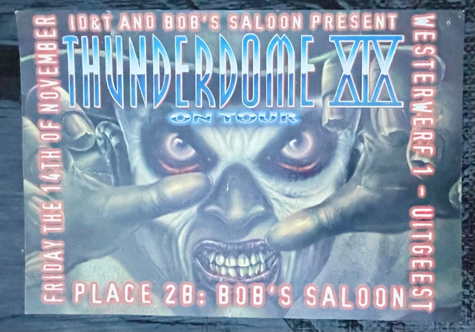 Thunderdome XIX On Tour Flyer 1997 Uitgeest (ID&T), Ophalen of Verzenden, Zo goed als nieuw