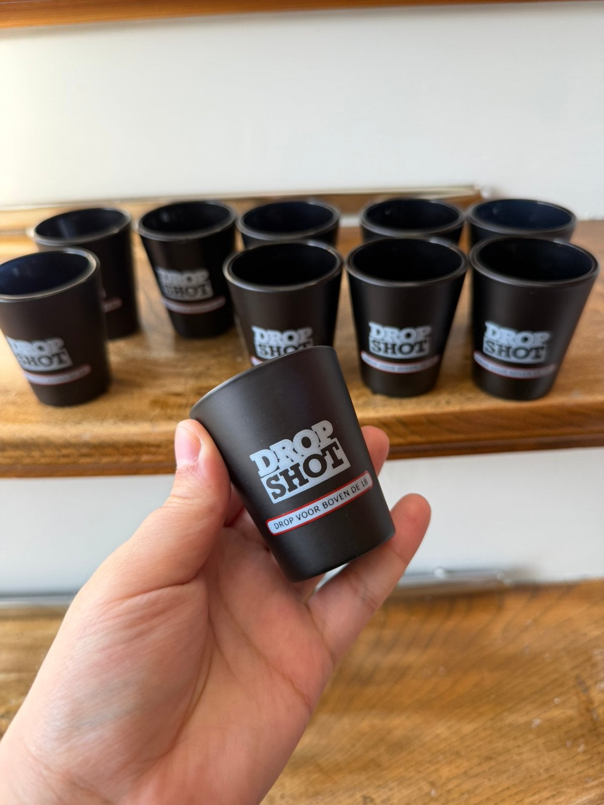 10x Dropshot shotglas, Ophalen of Verzenden, Zo goed als nieuw, Borrel- of Shotglas
