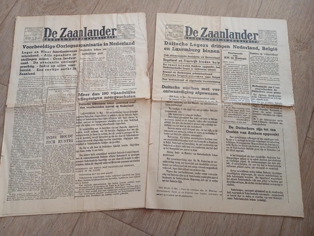 2x de Zaanlander 10 en 11 mei 1940., Verzamelen, Ophalen of Verzenden, Overige soorten, Nederland, Boek of Tijdschrift
