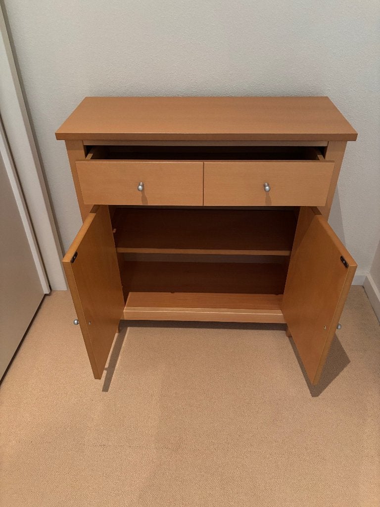 kastje van hout, beuken, Ophalen, Met lade(s), 50 tot 100 cm, Zo goed als nieuw