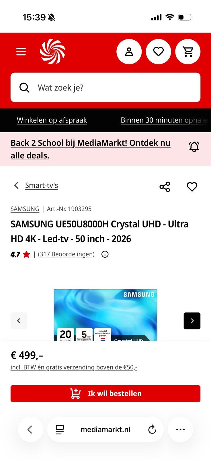Tekoop tv, Eén persoon, Kortingsbon