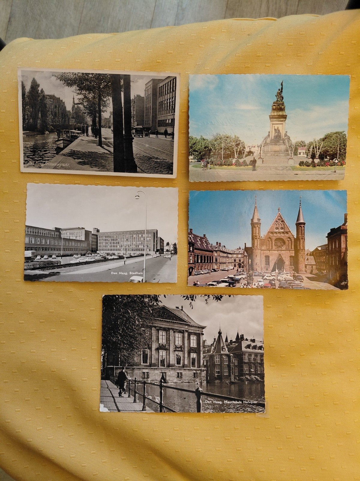5 Oude ansichtkaarten Den Haag. Vanaf Ca 1935 en later., Ophalen of Verzenden, Voor 1940, Gebruikt, Overige onderwerpen