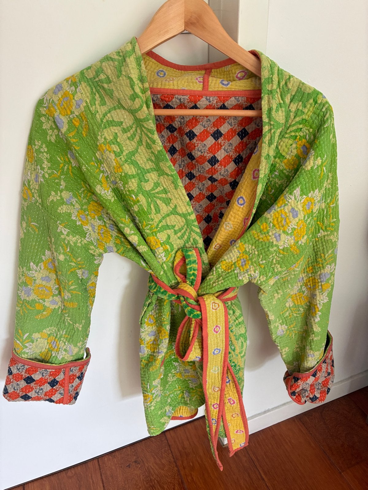 Kantha vestje onesize M-XL - aan 2 kanten draagbaar, Kleding | Dames, Ophalen of Verzenden, Gedragen, Maat 38/40 (M), Meerkleurig