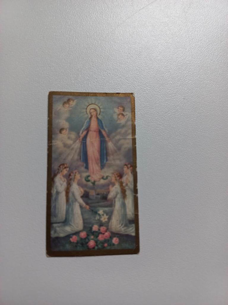 Bidprentje Maria met Engelen - 25-jarig Priesterjubileum, Ophalen of Verzenden