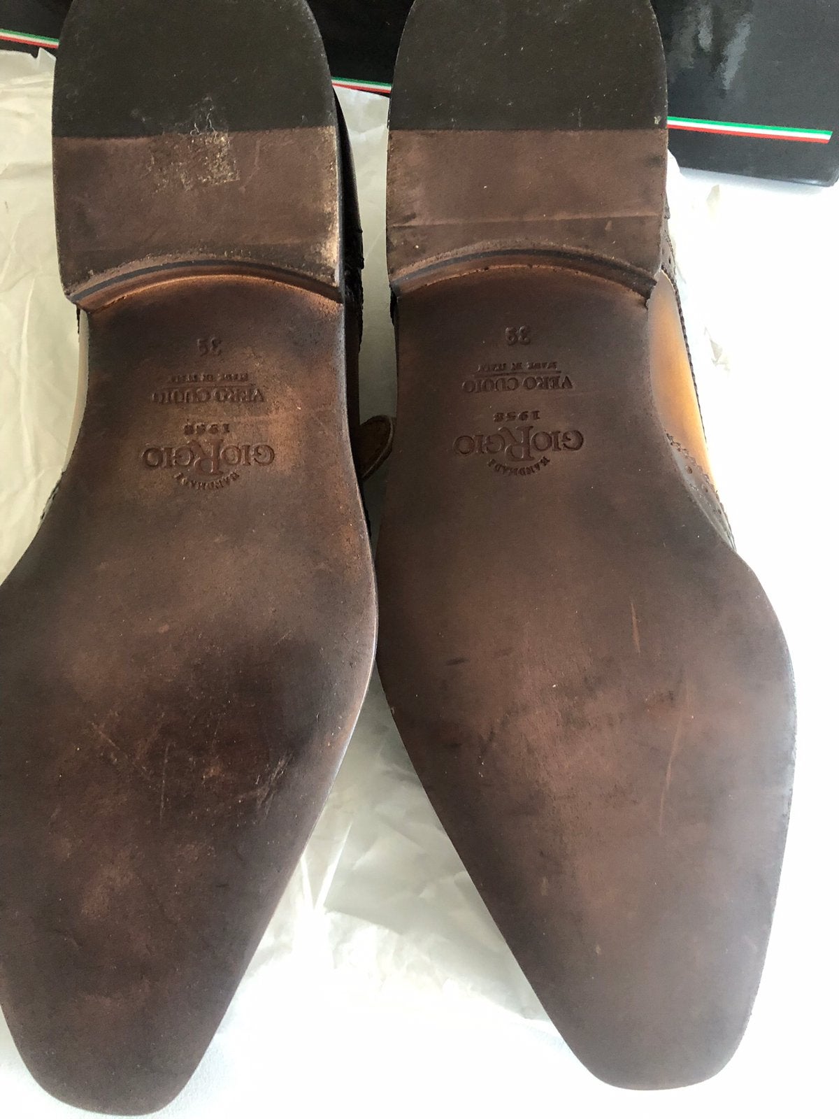 Paar leren herenschoenen nieuw, Kleding | Dames, Ophalen, Bruin, Overige typen, Nieuw