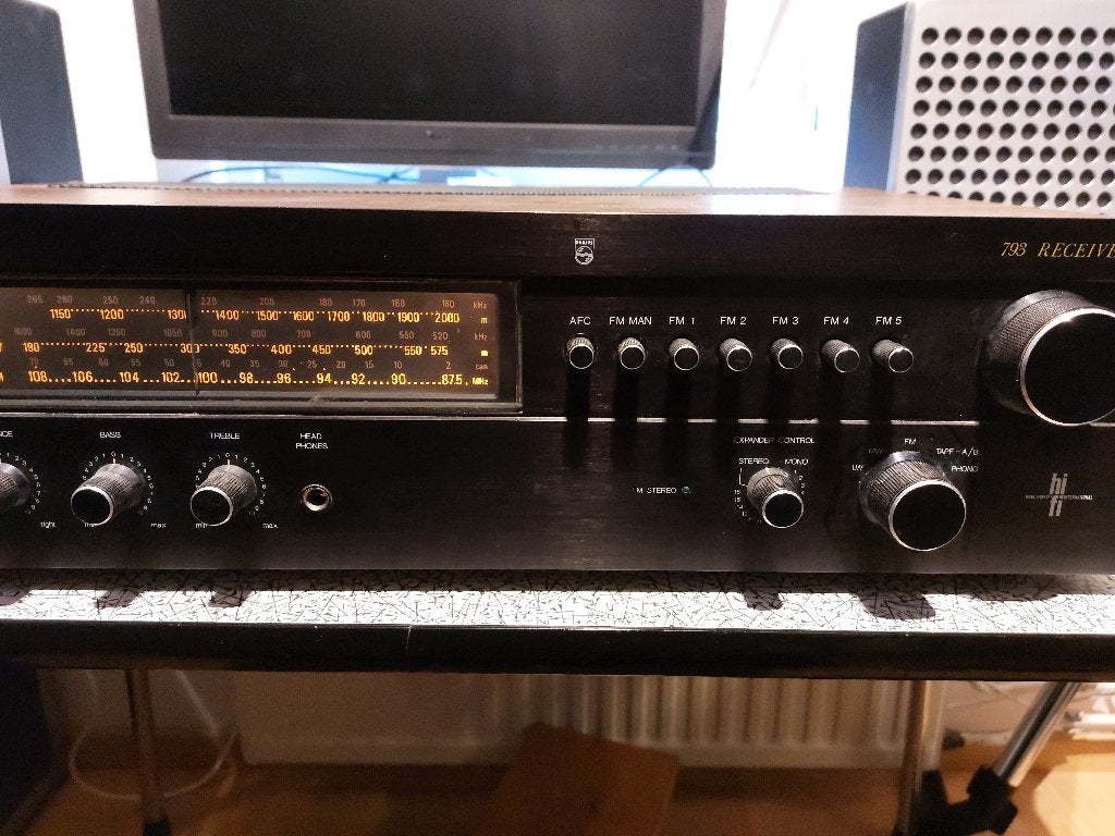 Philips 793 Receiver, Topmodel zwart, Audio, Tv en Foto, Versterkers en Receivers, Ophalen, Minder dan 60 watt, Overige merken