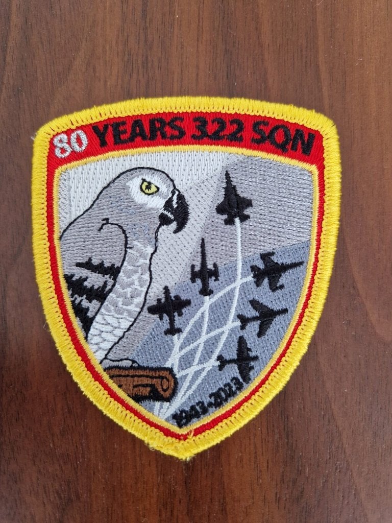 F-35 322 Squadron 2023 80 years patch badge klu rnlaf, Verzenden, Luchtmacht, Nederland, Embleem of Badge