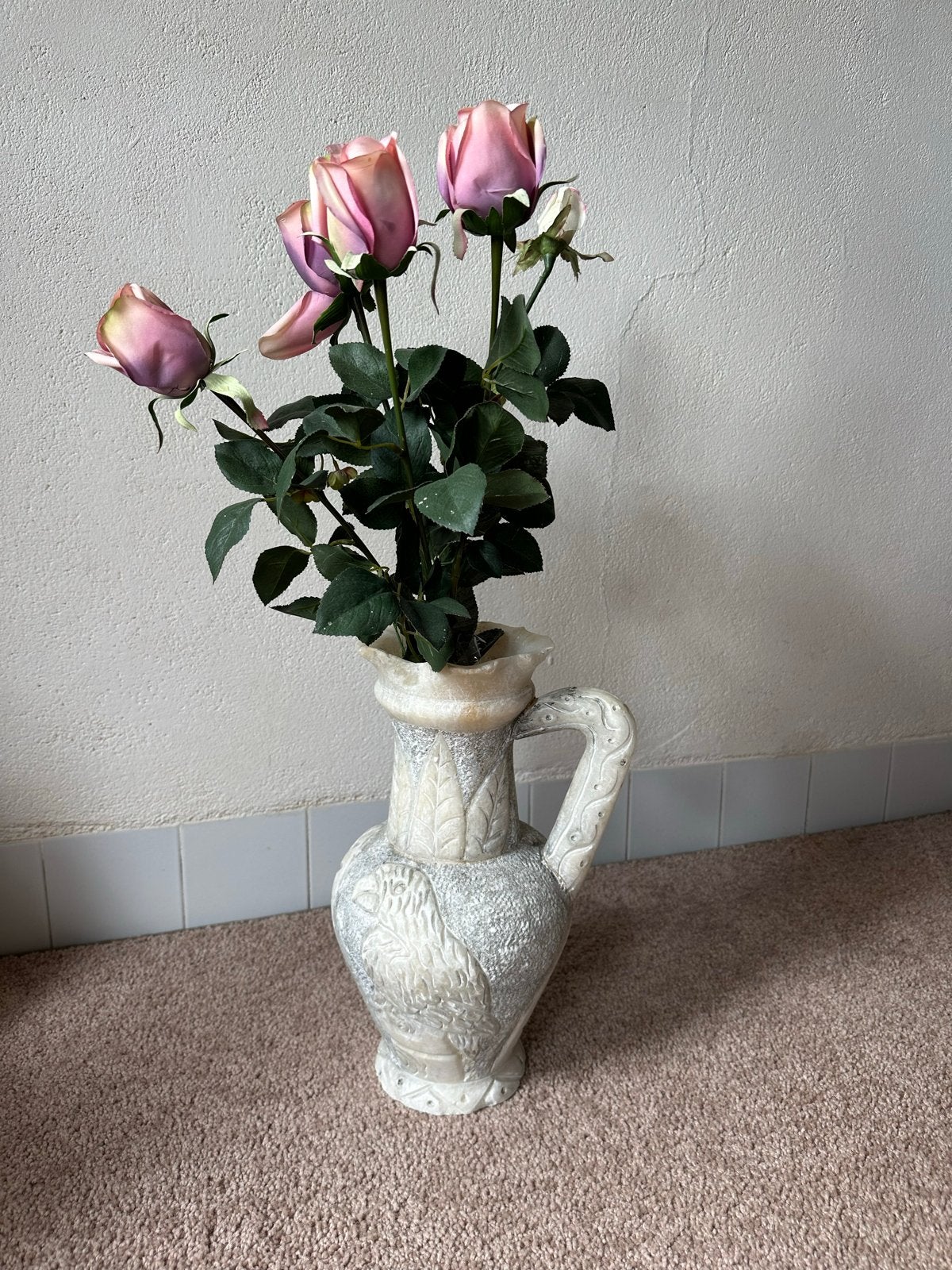 Decoratieve Marmeren Vaas met Handvat en Graveringen, Antiek en Kunst, Ophalen