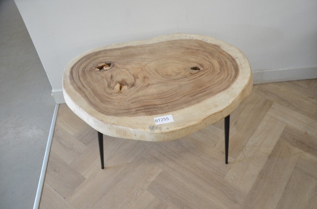 Ronde suar salontafel - 65- 90cm -BT255, Overige houtsoorten, 50 tot 100 cm, Rond, Nieuw