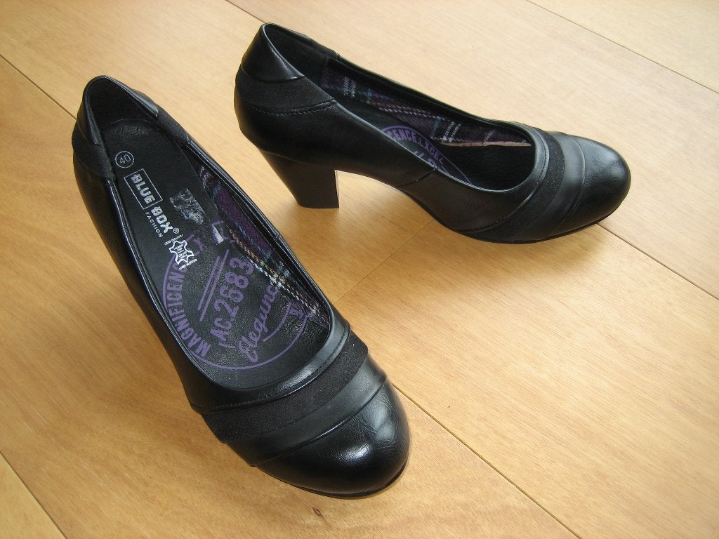 Nieuw! Zwarte leren pumps van BLUE BOX, maat 40, snazzeys, Blue Box, Pumps, Zwart, Nieuw