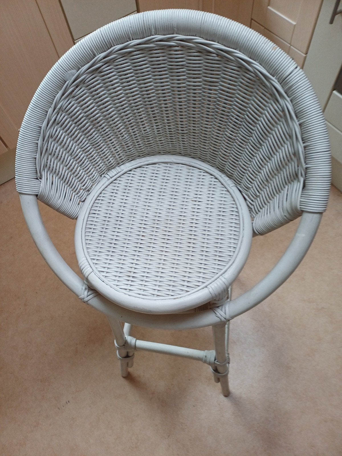 Witte vintage barkrukken / hoog  4stuks!l, Tuin en Terras, Tuinstoelen, Ophalen, Gebruikt