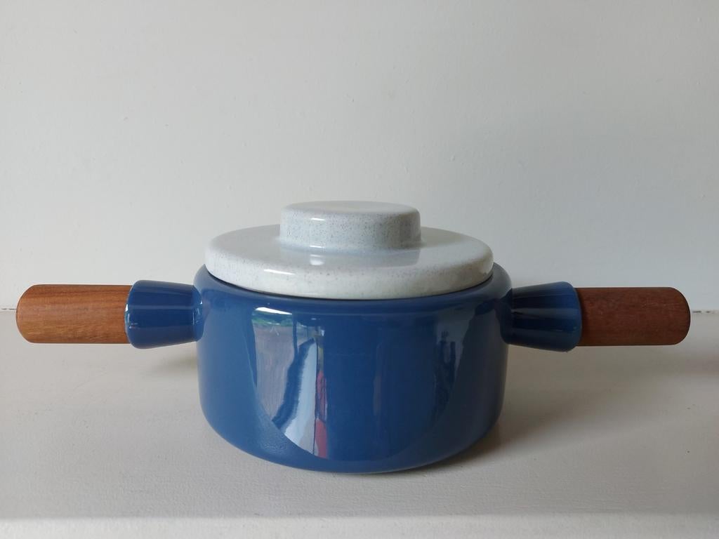 Vintage dekselschaal met houders Huizen Holland blauw, Huis en Inrichting, Keuken | Servies, Ophalen of Verzenden, Huizen Holland