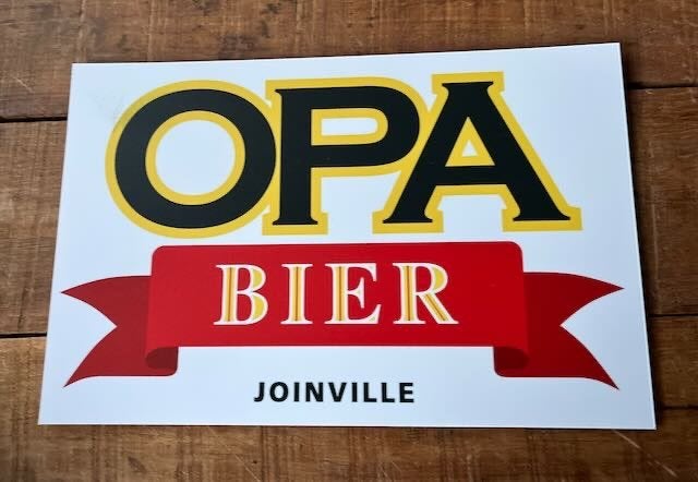 OPA BIER  reclame bordje 25x35  kunststof, Ophalen of Verzenden, Gebruikt, Reclamebord, Plaat of Schild, Overige merken