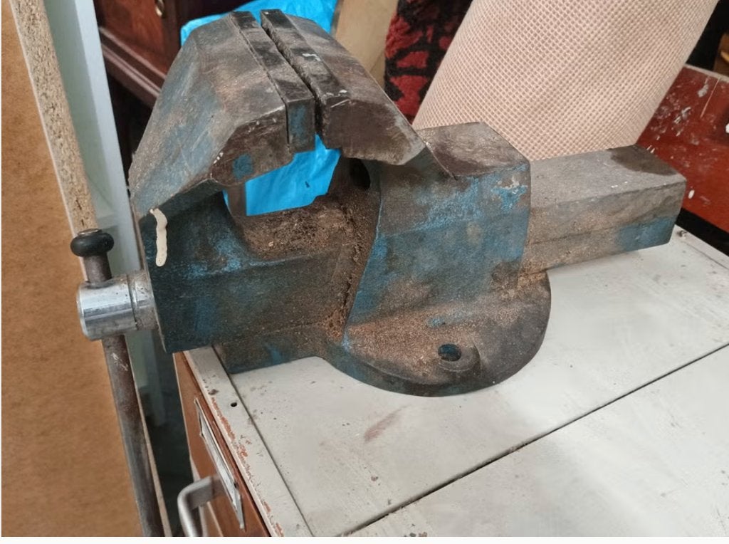Grote bankschroef 12,5mm, Ophalen, Gebruikt, ., Bankschroef