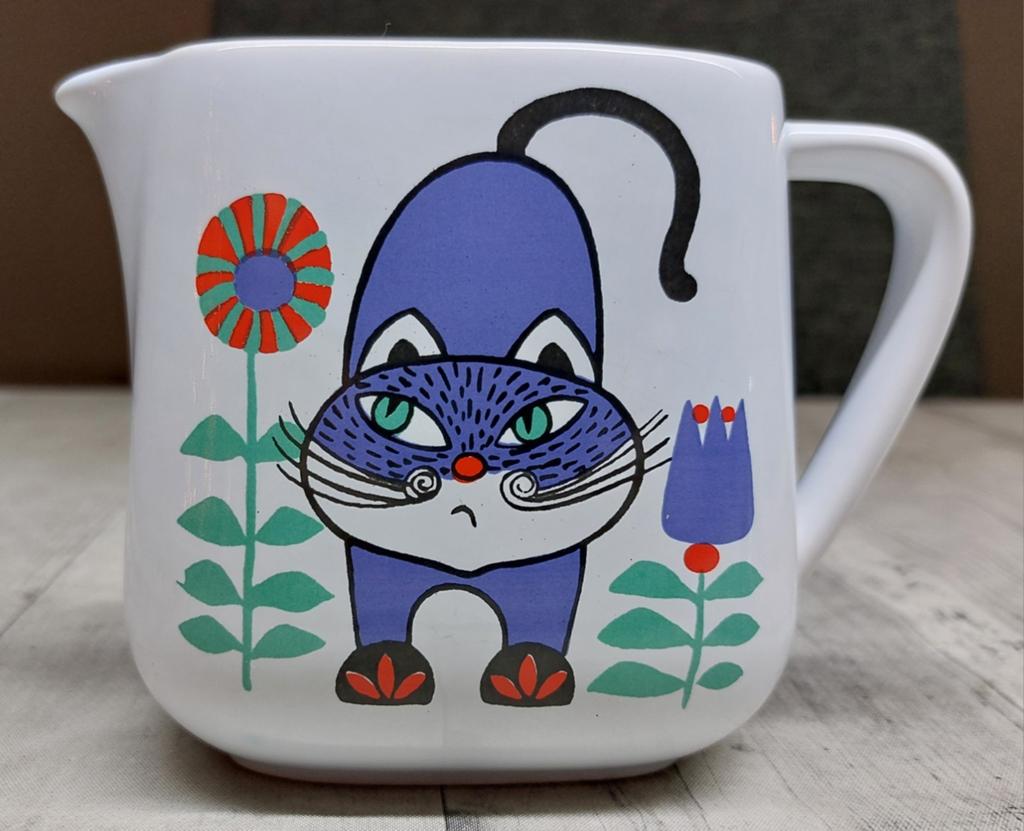 Grumpy Cat keramiek melkkannetje. Vintage., Ophalen of Verzenden, Gebruikt, Porselein