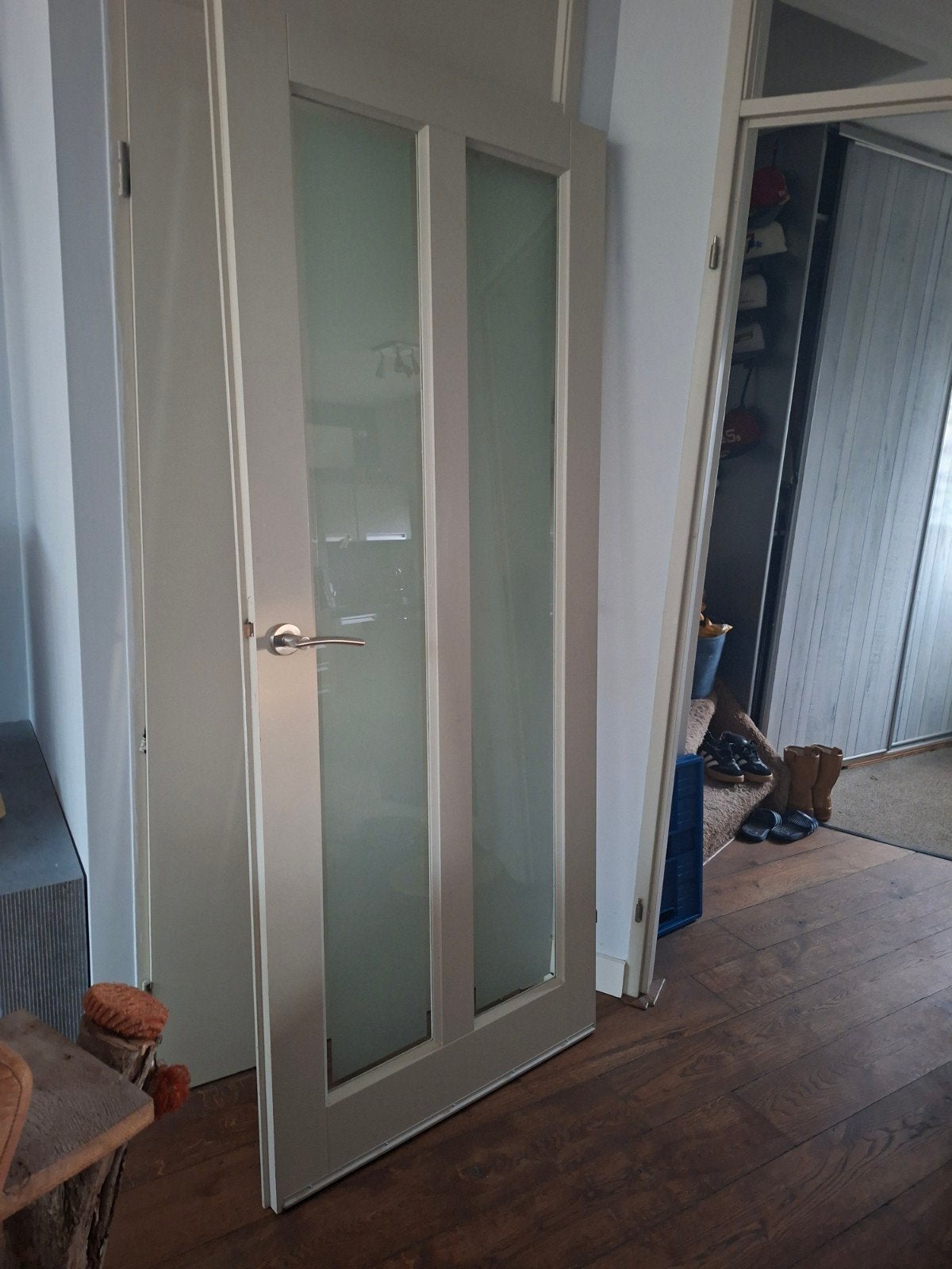 Tussendeur met glas en wc deur (apart/samen te koop), Doe-het-zelf en Verbouw, Deuren en Horren, Ophalen