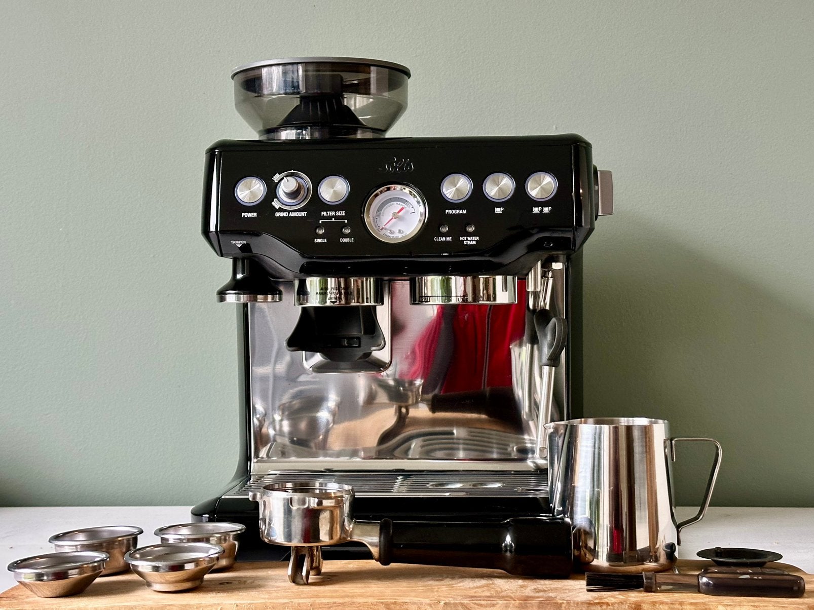 Solis / Sage Grind Infuse pro 115A espressomachine, Witgoed en Apparatuur, Ophalen, Espresso apparaat, Zo goed als nieuw, Afneembaar waterreservoir