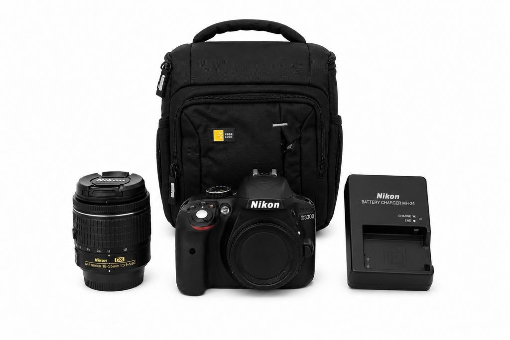 Nikon D3300 + 18-55mm lens + tas |  DSLR startersset, Ophalen of Verzenden, Gebruikt, Nikon, Geen optische zoom