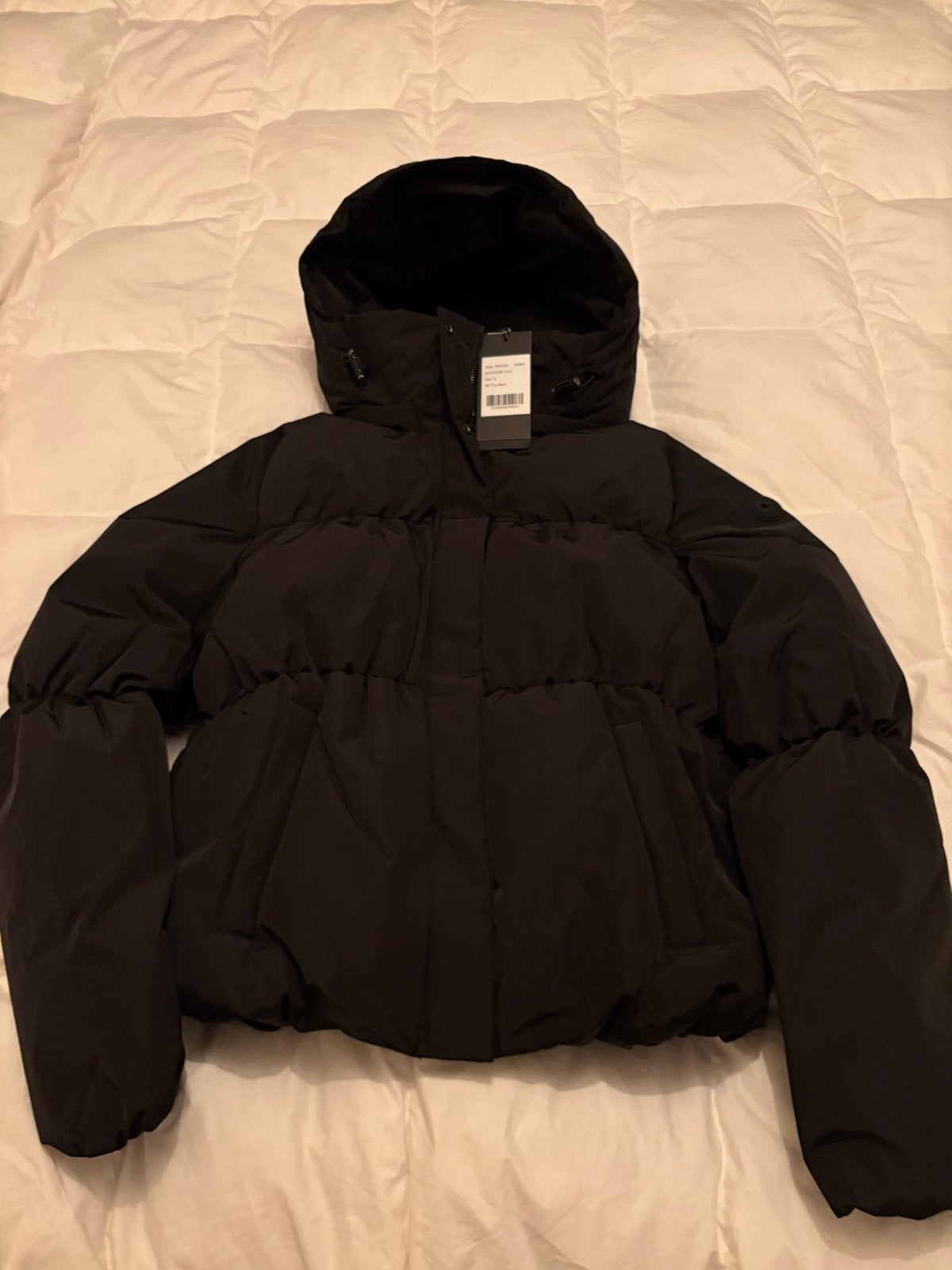 Zwarte airforce pufferjas met capuchon nieuw, Ophalen, Nieuw, Maat 36 (S), Zwart