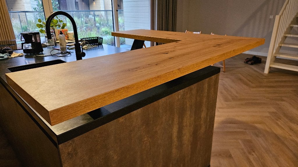 Houten bar‑opzet (voor op kookeiland), Ophalen, Gebruikt, 100 tot 150 cm, Meerkleurig