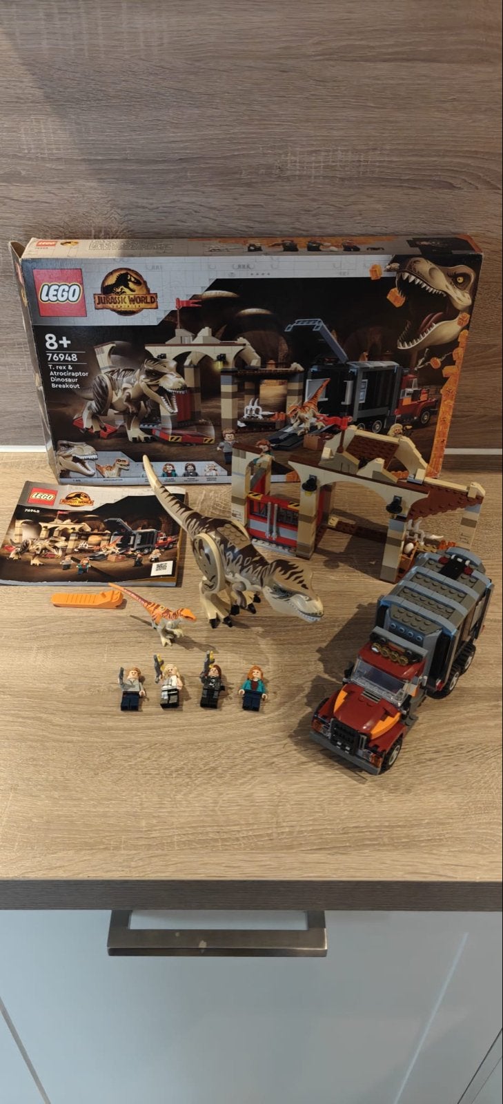 LEGO Jurassic World 76948 T. rex & Atrociraptor Uitbraak, Gebruikt, Jurassic World, Lego, Ophalen of Verzenden