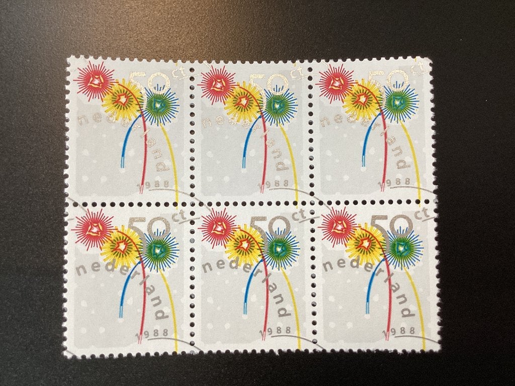 1988, decemberzegels, 1419/blok met 6 zegels, Verzenden, Na 1940, Postfris
