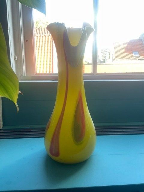 Goldan Talast vaas, Geel, Ophalen of Verzenden, 42 cm, Glas
