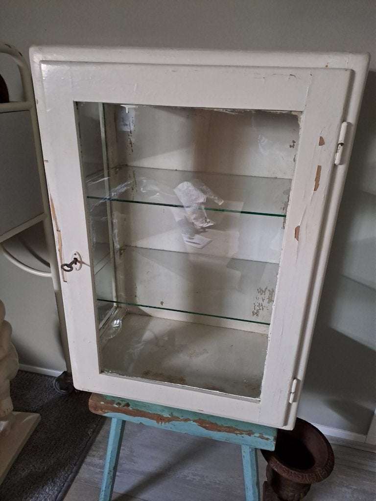 Oud, brocant, vitrinekastje, Huis en Inrichting, Kasten | Vitrinekasten, Ophalen, Minder dan 50 cm, Gebruikt, Minder dan 100 cm