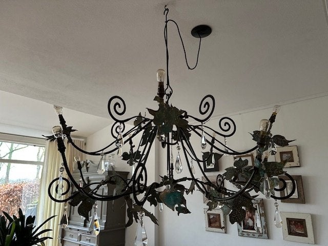 Hanglamp Kroonluchter van Maroeska Metz design, Ophalen, Zo goed als nieuw, Glas, B22 (Bajonetsluiting)