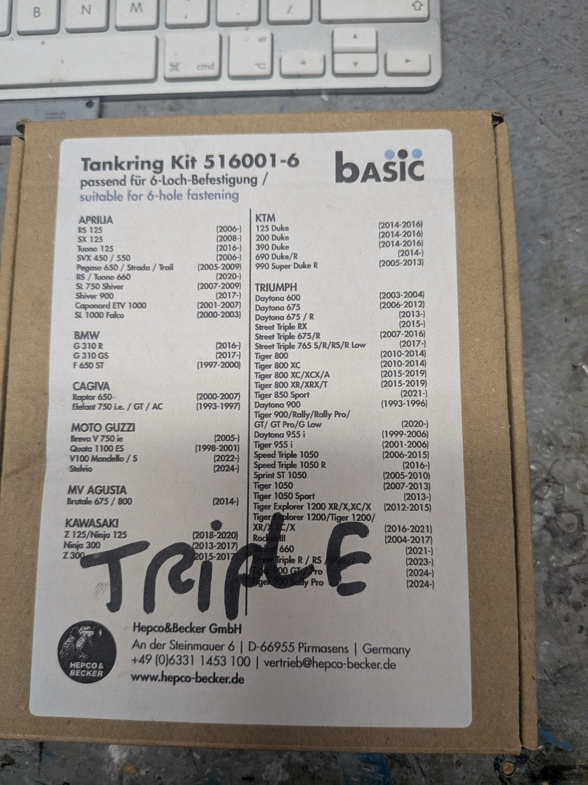 Hepco & Becker Tankring Kit 516001-6 Basic, Motoren, Accessoires | Koffers en Tassen, Ophalen of Verzenden, Nieuw