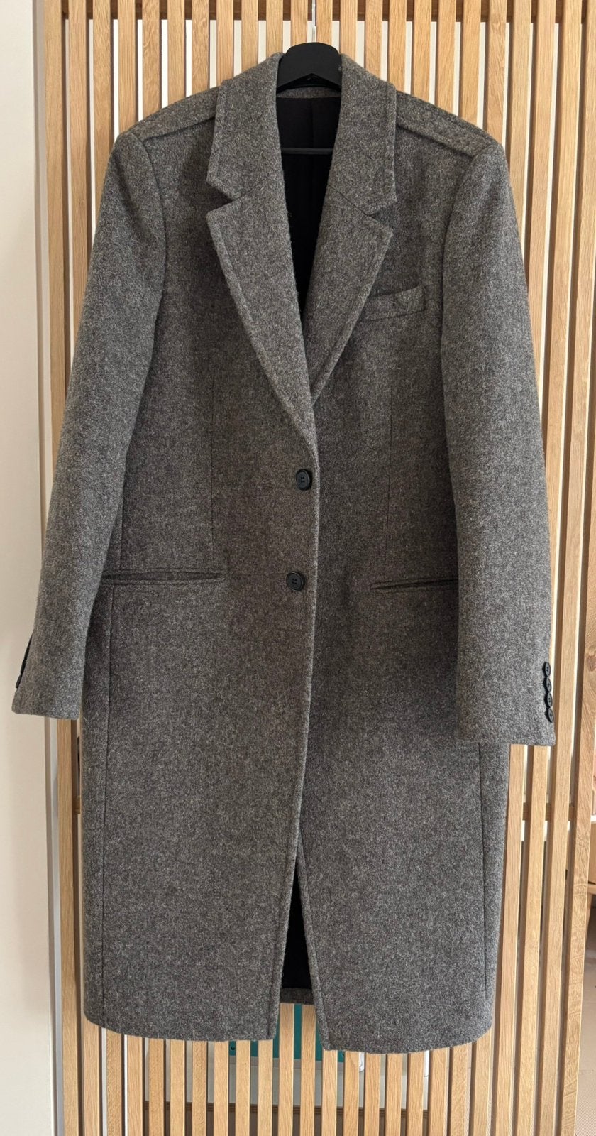 AllSaints Dunstan Wollen Jas Limited Edition, Ophalen of Verzenden, Zo goed als nieuw, Maat 48/50 (M), Grijs