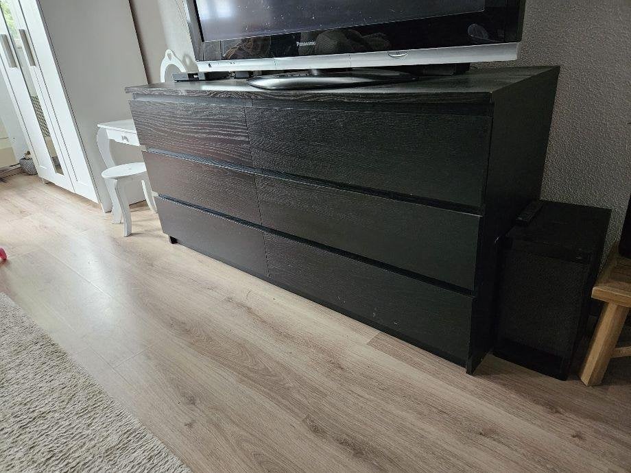 Zwarte ladekast met 6 lades., Ophalen, Gebruikt, 50 tot 100 cm, Minder dan 100 cm