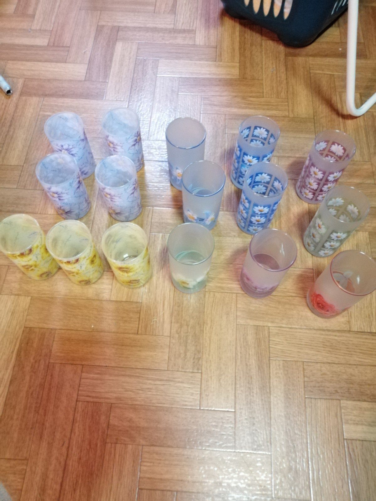 Drinkglazen met bloemen, Ophalen, Zo goed als nieuw, Frisdrankglas