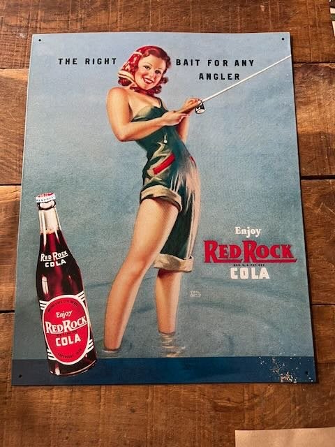 RED ROCK Cola reclamebord metaal + - 30x40 cm, Ophalen of Verzenden, Zo goed als nieuw, Reclamebord