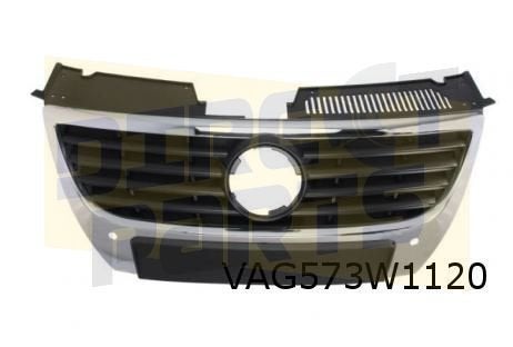 Volkswagen Passat B6 (1/05-1/11) grille met chromeraam (zwar, -, -, Nieuw, Bumper