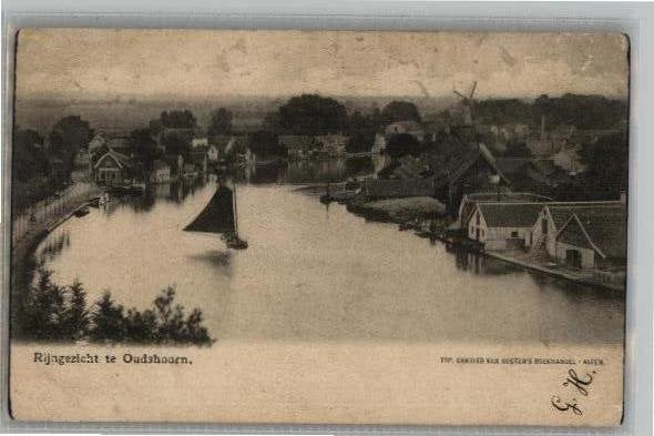 Oudshoorn Rijngezicht - Antieke Ansichtkaart (1902) zie info, Verzamelen, Ansichtkaarten | Nederland, Verzenden, Voor 1920, Gelopen