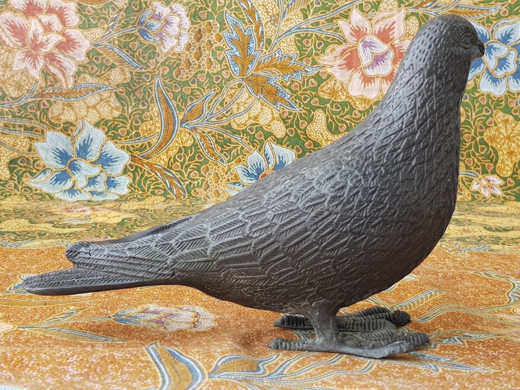 Mooi oud Oosters brons beeldje van een duif 20 cm., Handgemaakt, Ophalen of Verzenden, Overige herkomsten, Brons