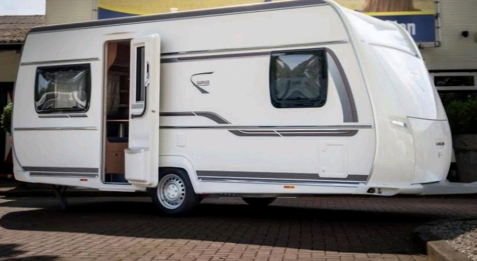 Fendt Saphir 465 + Unico Milaan voortent + pet- + schaduwlui, Caravans en Kamperen, Omvormbare zithoek, Rondzit, Fendt, 5 tot 6 meter