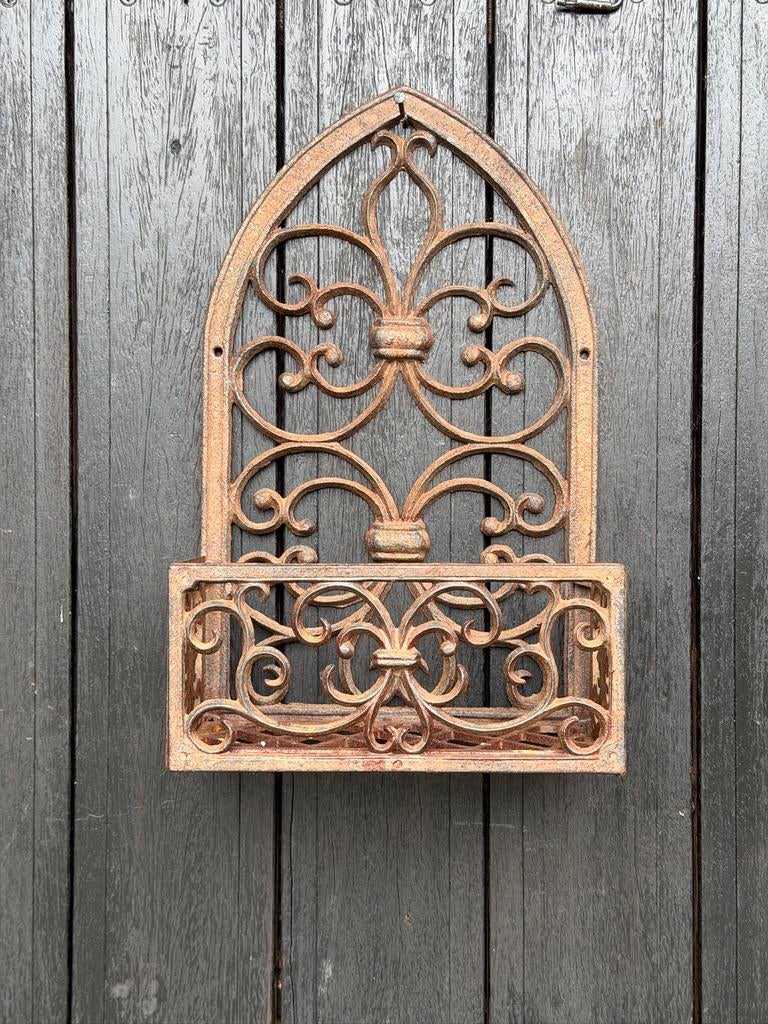 Zware gietijzeren plantenbak/Muurdecoratie, Tuin en Terras, Ophalen, Gebruikt